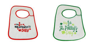 Hello Baby Wonder Baby's First Valentine's & St. Patty's Day Bib Set - 2pk - Hellobabywonder